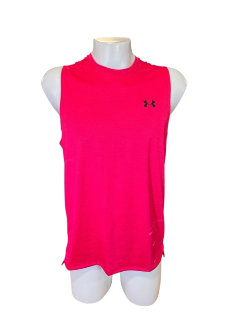 Men's Under Armour Pink Black UA Tech Vent Tank Top Size S g33